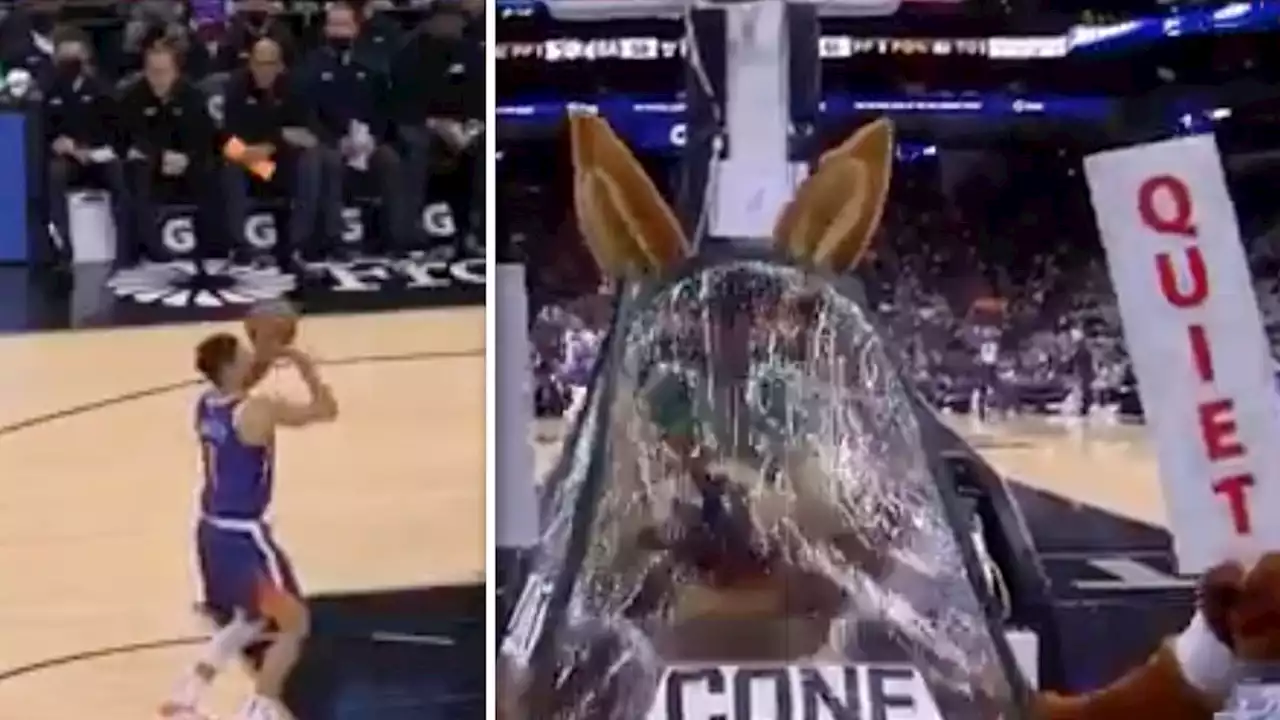 Devin Booker Trolled By Spurs Mascot With 'Cone Of Silence' After Raptors Incident