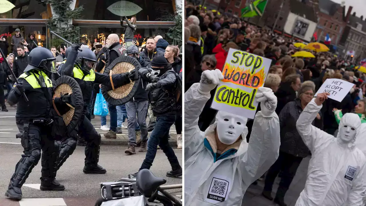 Tusentals i protest mot Nederländernas restriktioner