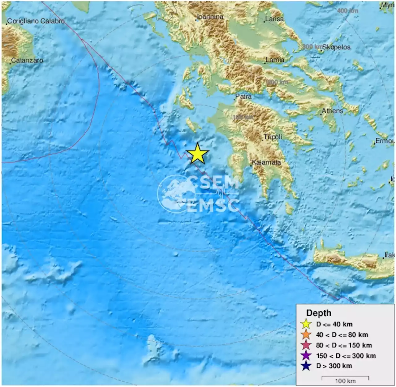 Earthquake, Magnitude 4.0 - IONIAN SEA - 2022 January 02, 10:57:57 UTC