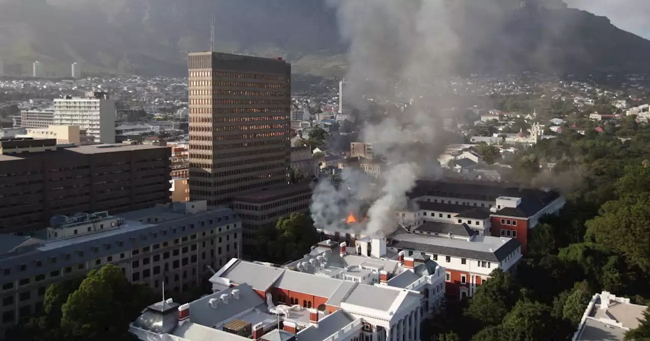 Fire erupts at South Africa's parliament building in Cape Town