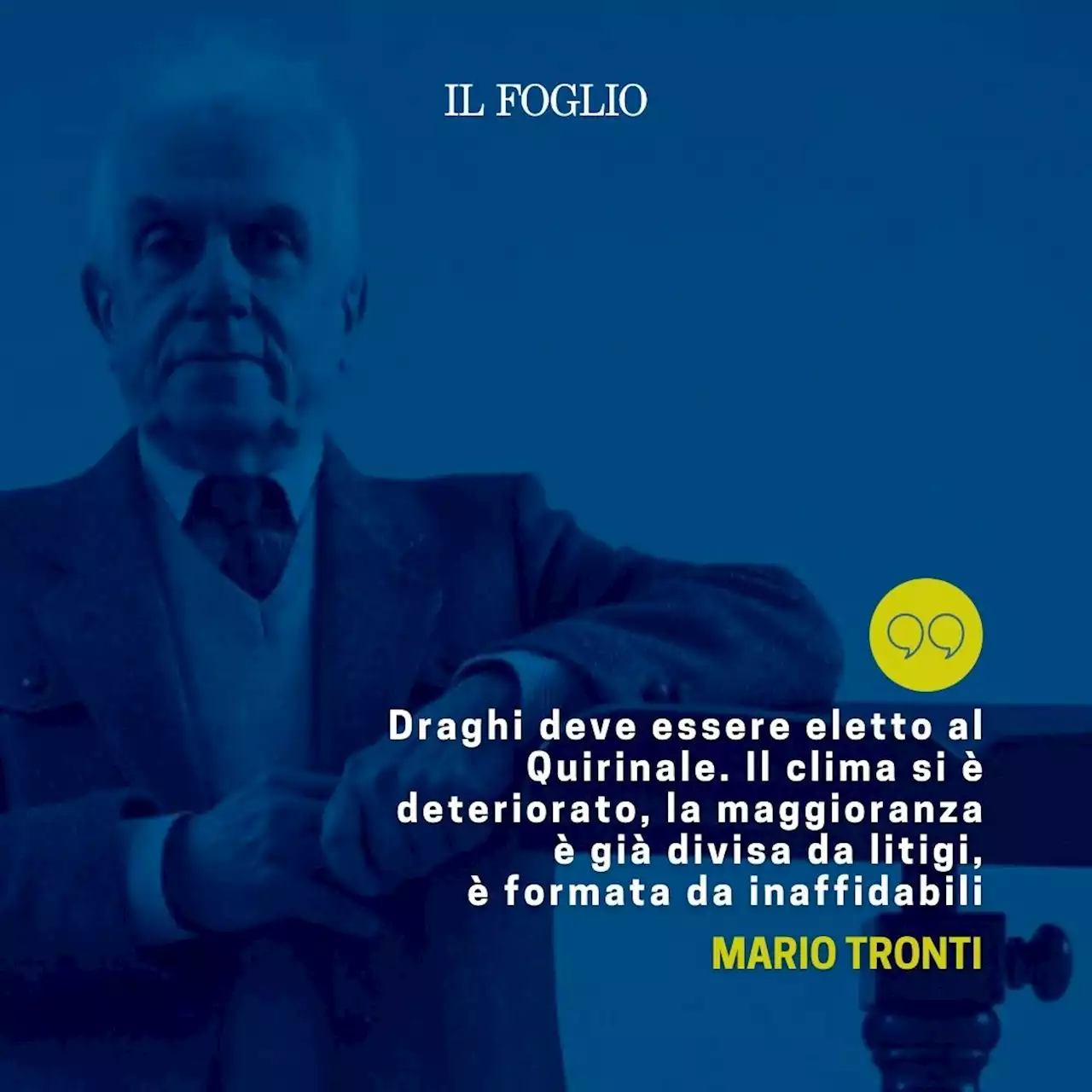 “Draghi è migliore dei politici. Ora il Pd lo candidi al Quirinale”. Parla Tronti