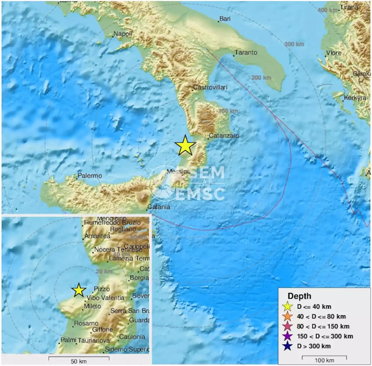 Earthquake, Magnitude 4.6 - SOUTHERN ITALY - 2022 January 20, 09:19:58 UTC