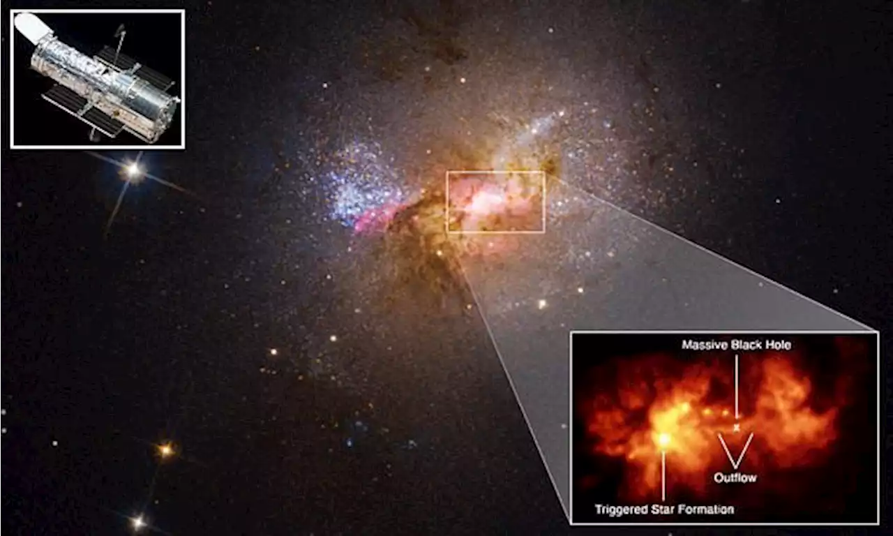 Black hole is spotted 'giving birth' to stars in a nearby dwarf galaxy