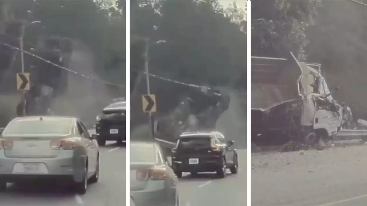 Like Out of a Movie, Dump Truck Completely Flips on Laurel Canyon Boulevard