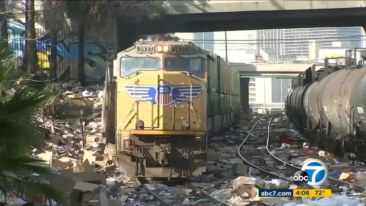 Newsom in LA after 'porch pirates' target cargo trains in effort to steal packages