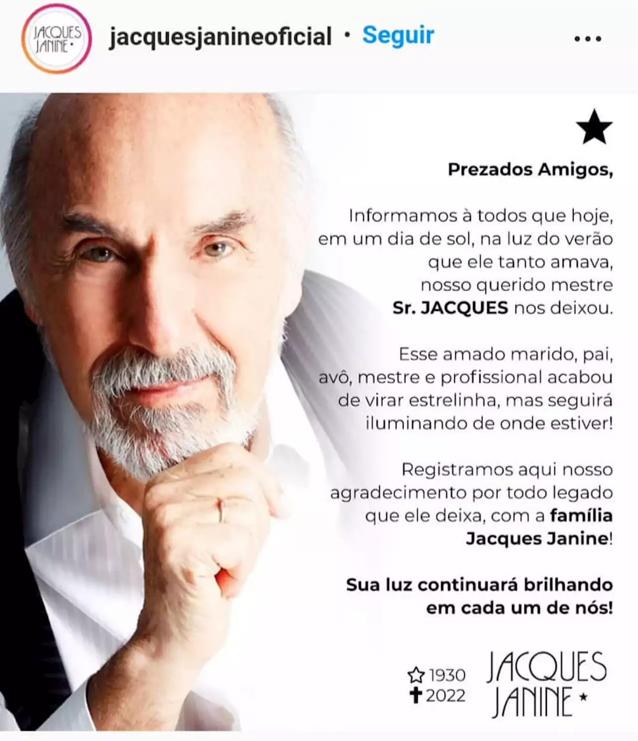 Morre em SP Jacques Goossens, cabeleireiro e fundador da rede de salões de beleza 'Jacques Janine'