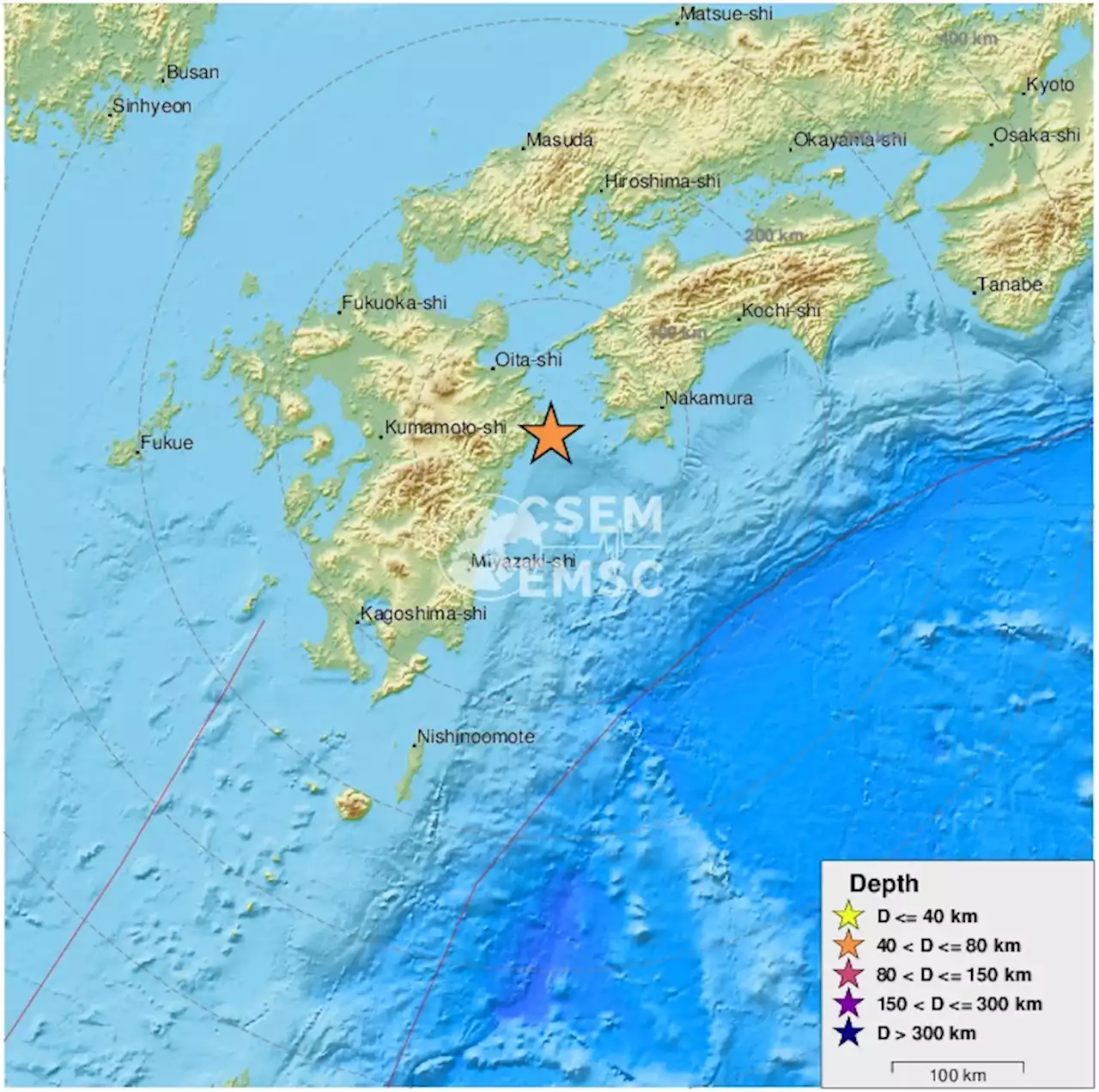 Earthquake, Magnitude 6.5 - SHIKOKU, JAPAN - 2022 January 21, 16:08:39 UTC