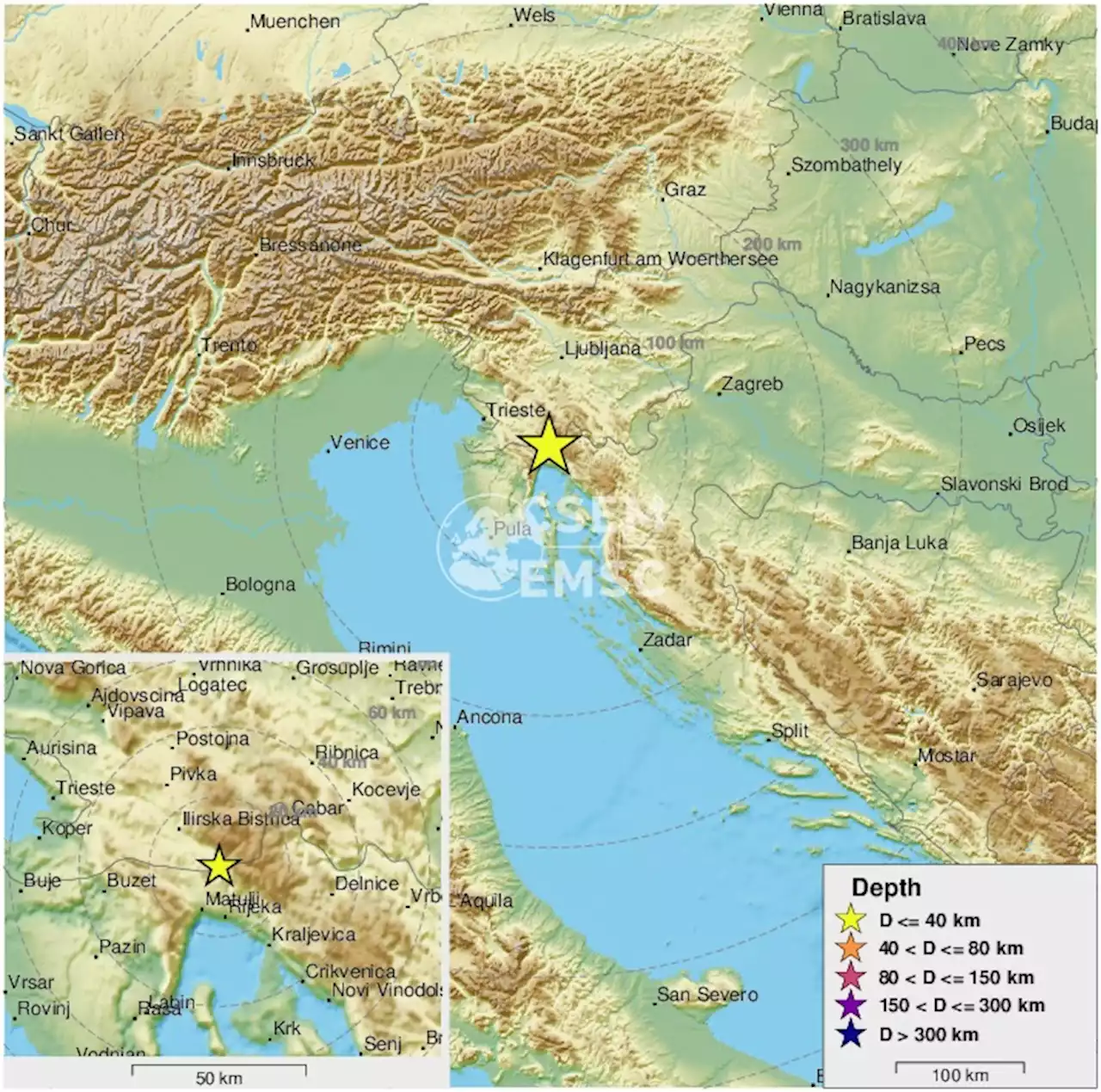 Earthquake, Magnitude 2.1 - CROATIA - 2022 January 23, 05:47:36 UTC