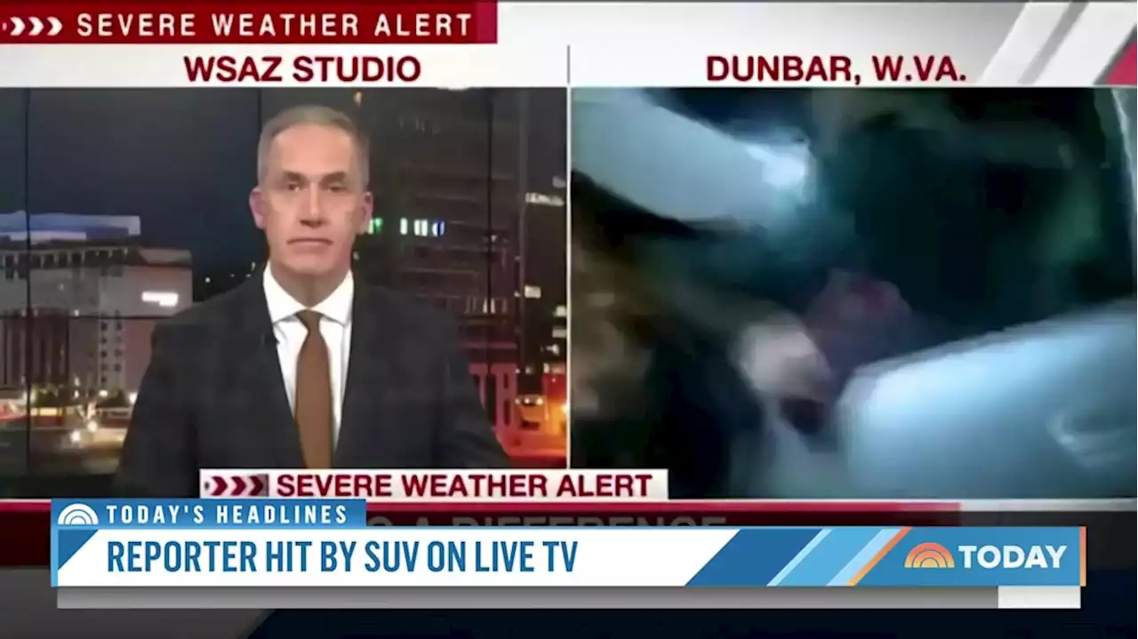 TV reporter finishes live report after getting hit by a pickup