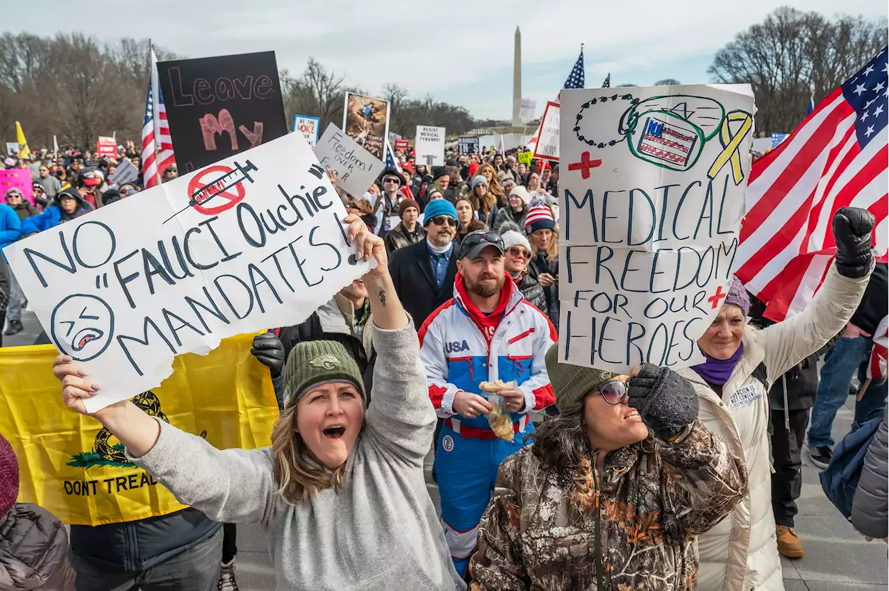 Anti-vaccine activists march in D.C. — a city that mandates covid vaccines — to protest mandates