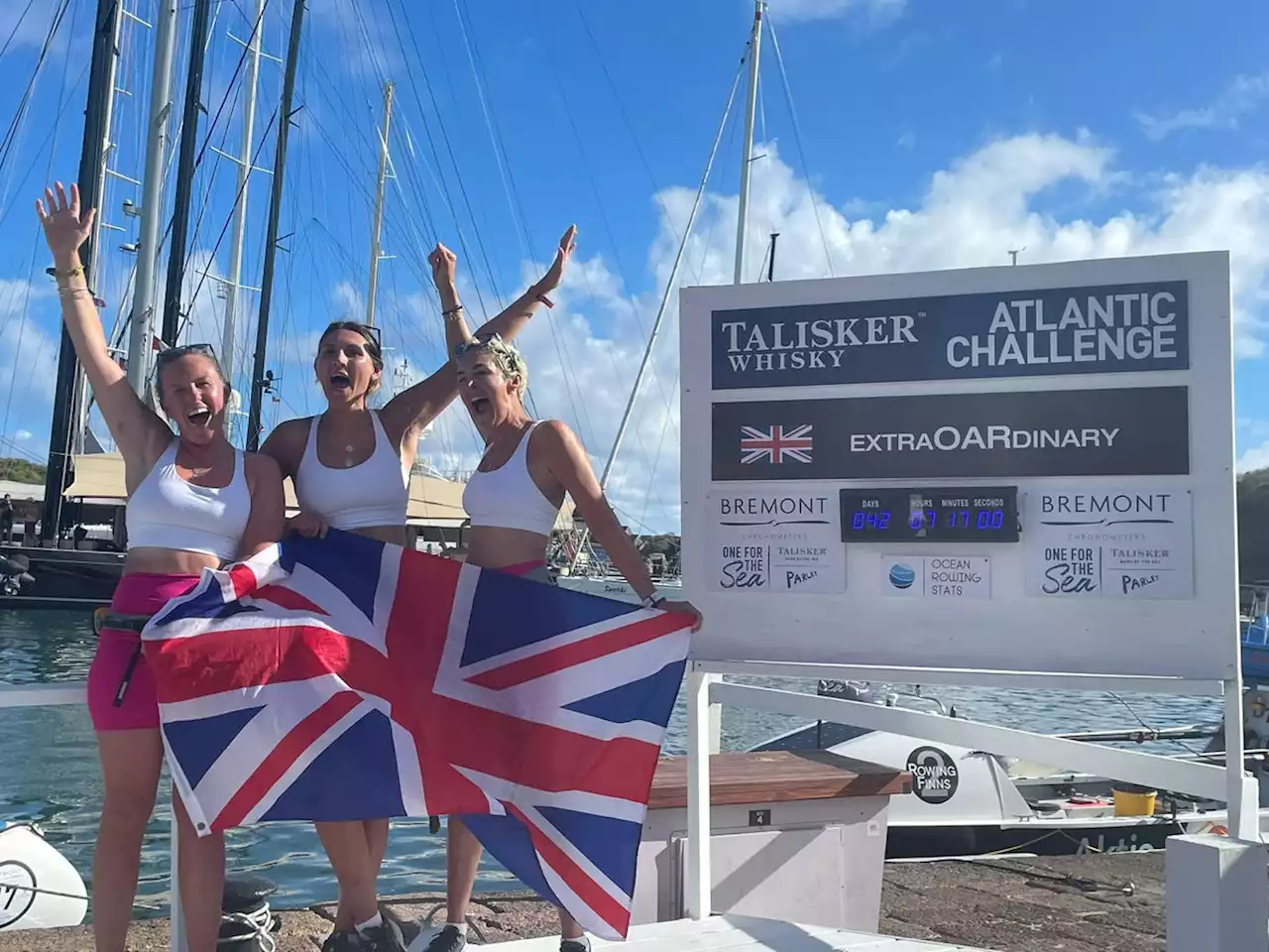 British rower with incurable cancer sets new world record for Atlantic crossing