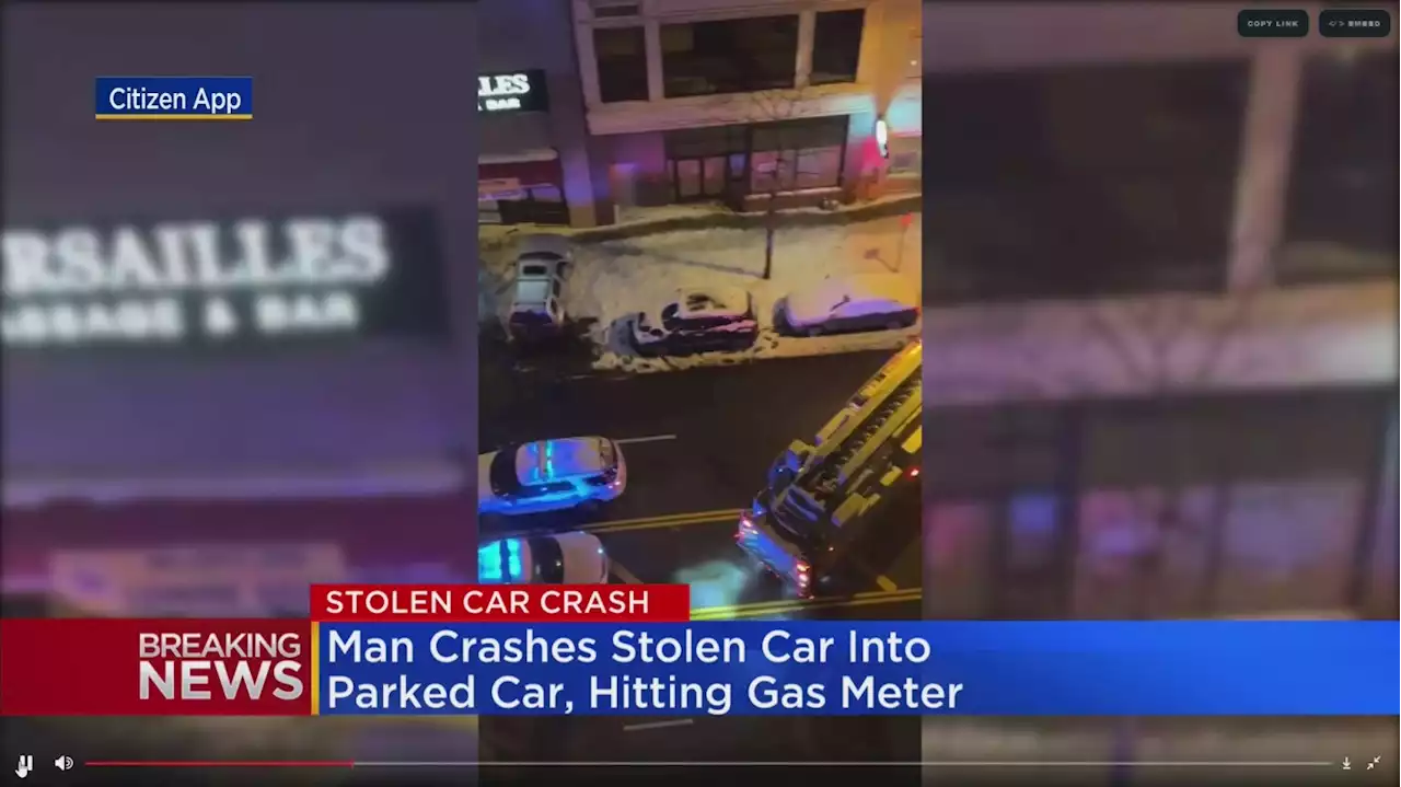 Man Crashes Stolen Car Into Parked Car, Hitting Gas Meter In South Loop