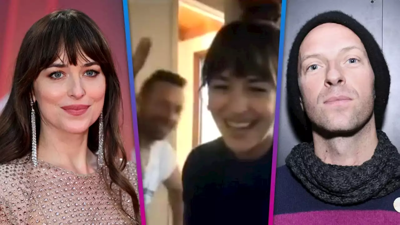 Watch Chris Martin Crash Dakota Johnson's Interview