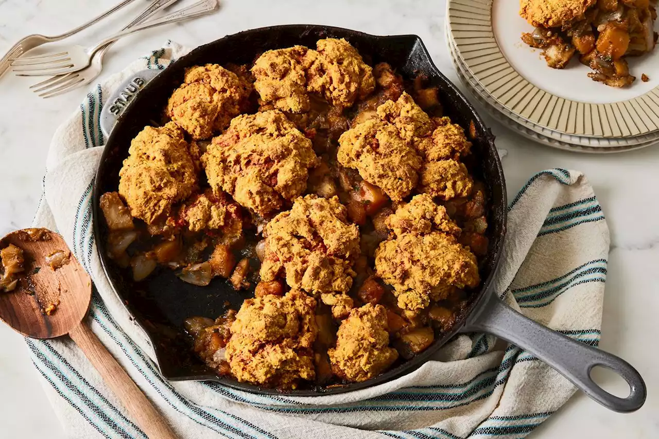 Winter Vegetable Cobbler With Turmeric-Chile Biscuits Recipe on Food52