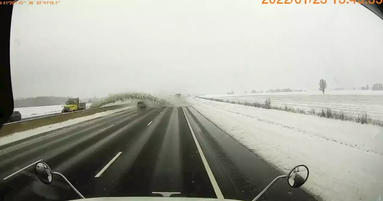 Ohio Turnpike snowplow damages at least 40 vehicles, injures 12