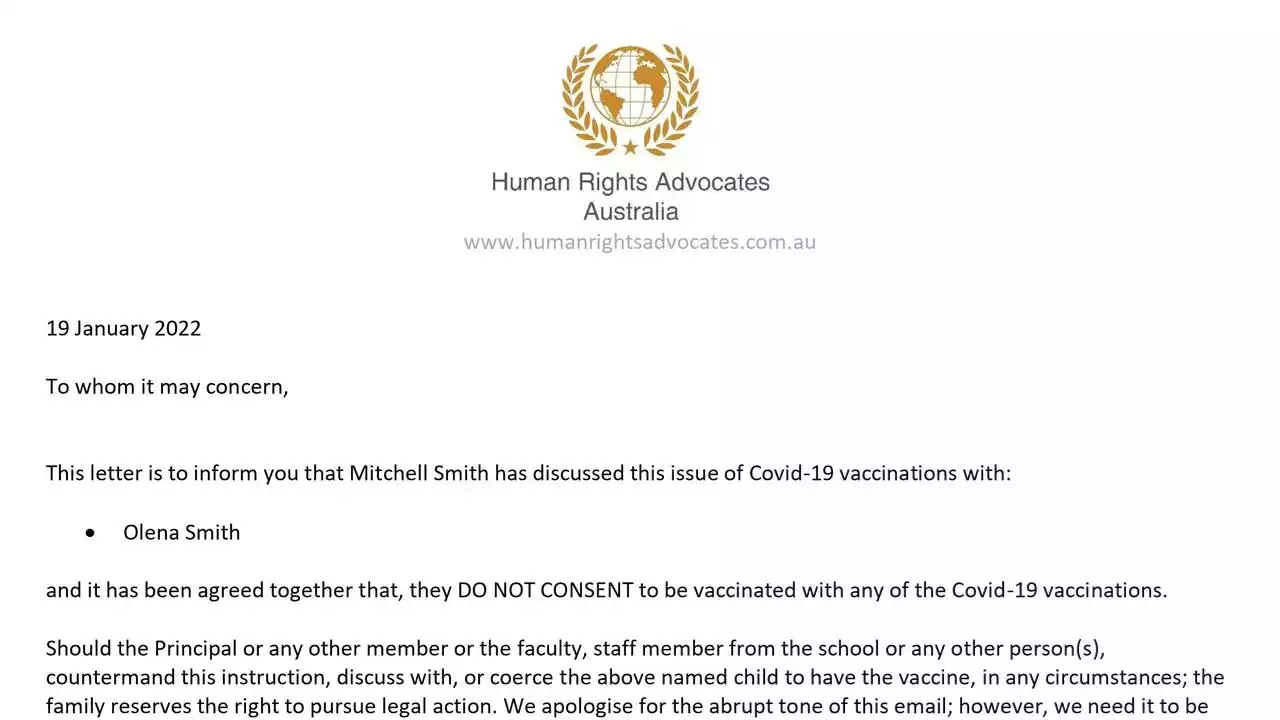 ‘Do not consent’: Wild $25 anti-vax letter