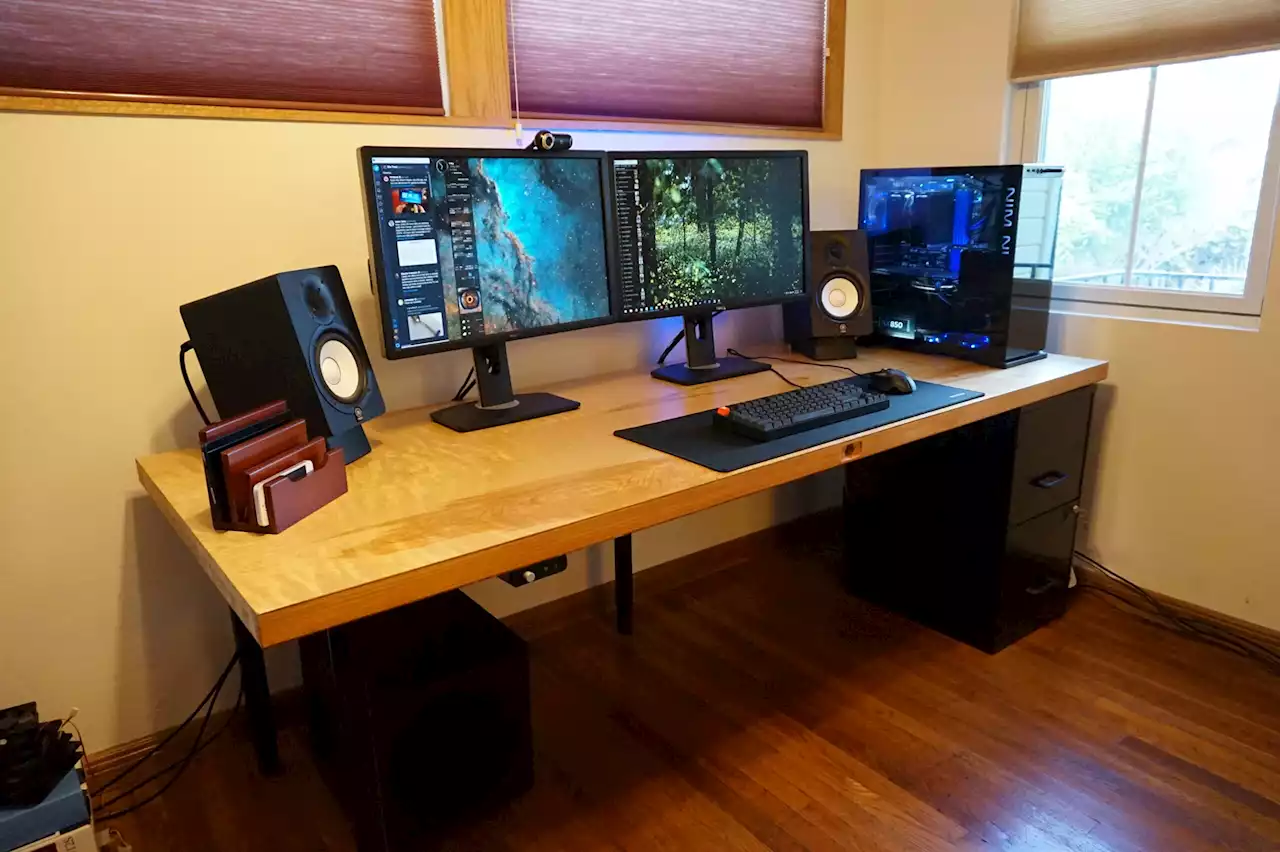 Build your own desk with custom features like USB ports and biometrics