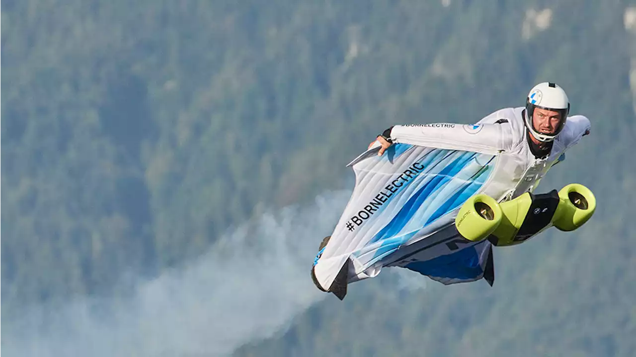 Watch: BMW Made the World’s First Electrified Wingsuit. It Reached 186 MPH on Its First Flight.