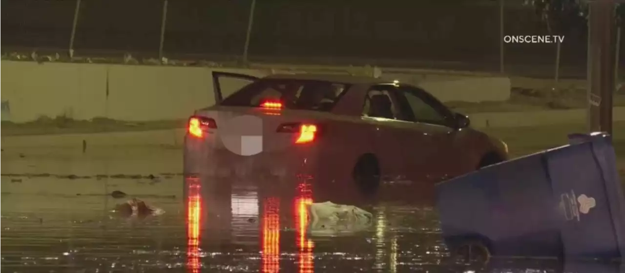 Water Main Break Floods Cahuenga Blvd. In Hollywood Hills