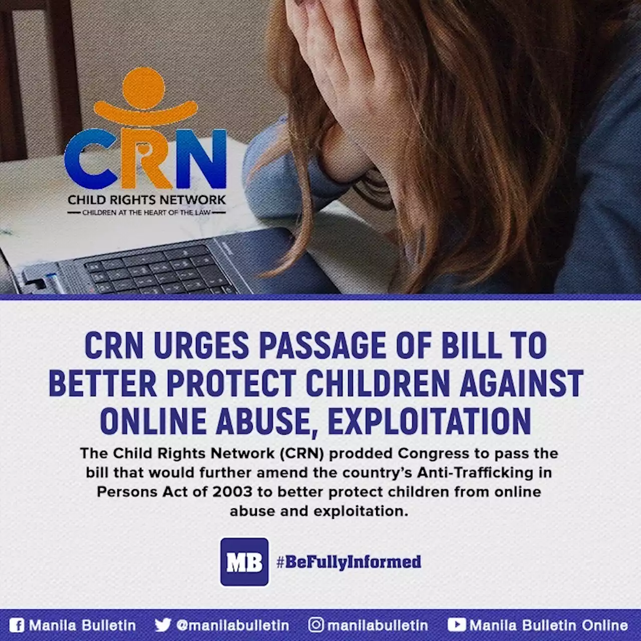 CRN urges passage of bill to better protect children against online abuse, exploitation