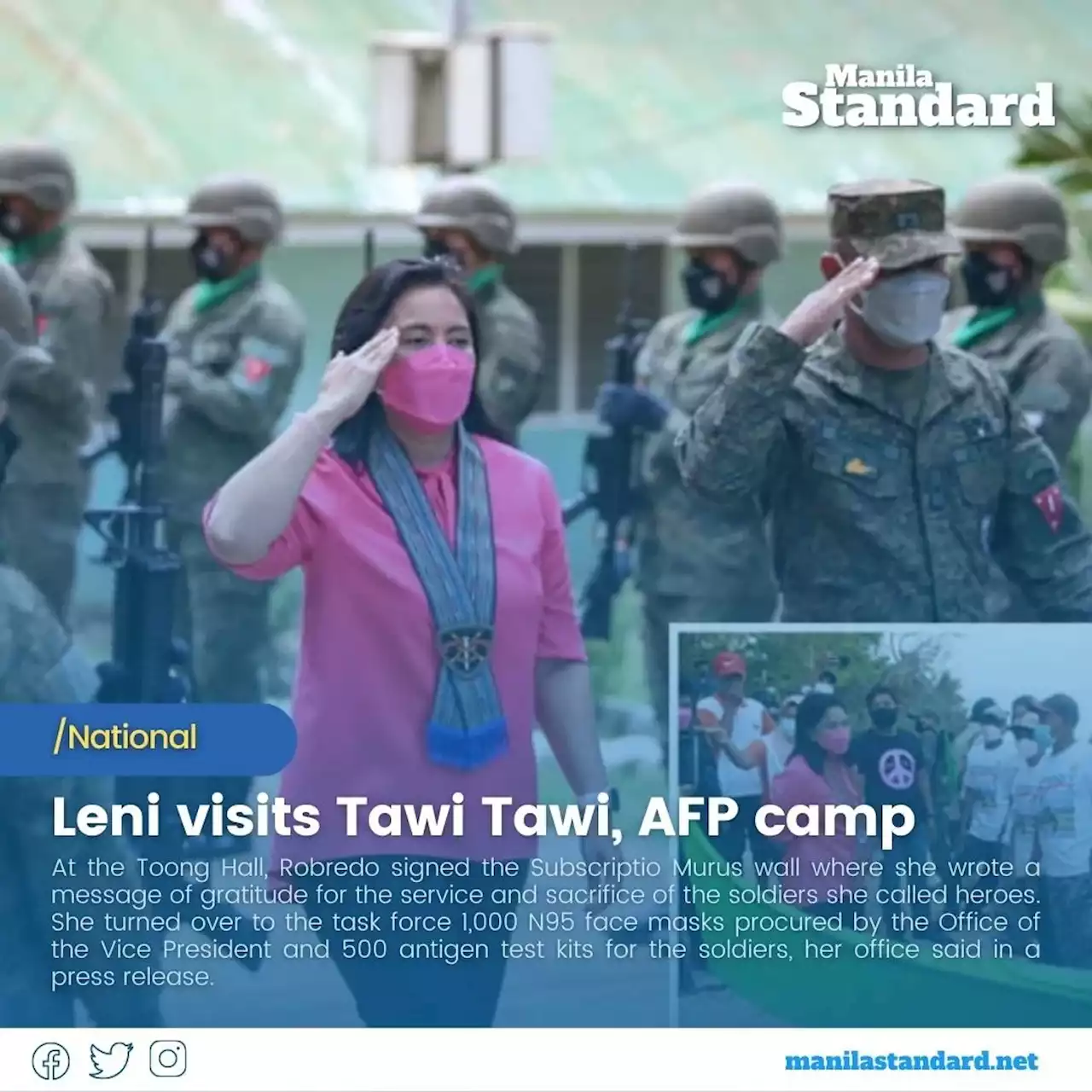 Leni visits Tawi Tawi, AFP camp