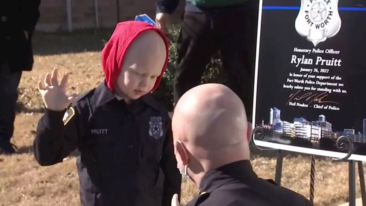 Fort Worth Police Make Boy Fighting Rare Brain Cancer an Honorary Officer