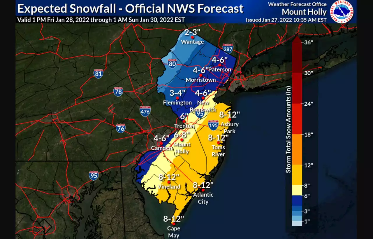 Snowfall predictions from 11 weather experts ahead of N.J's weekend winter storm