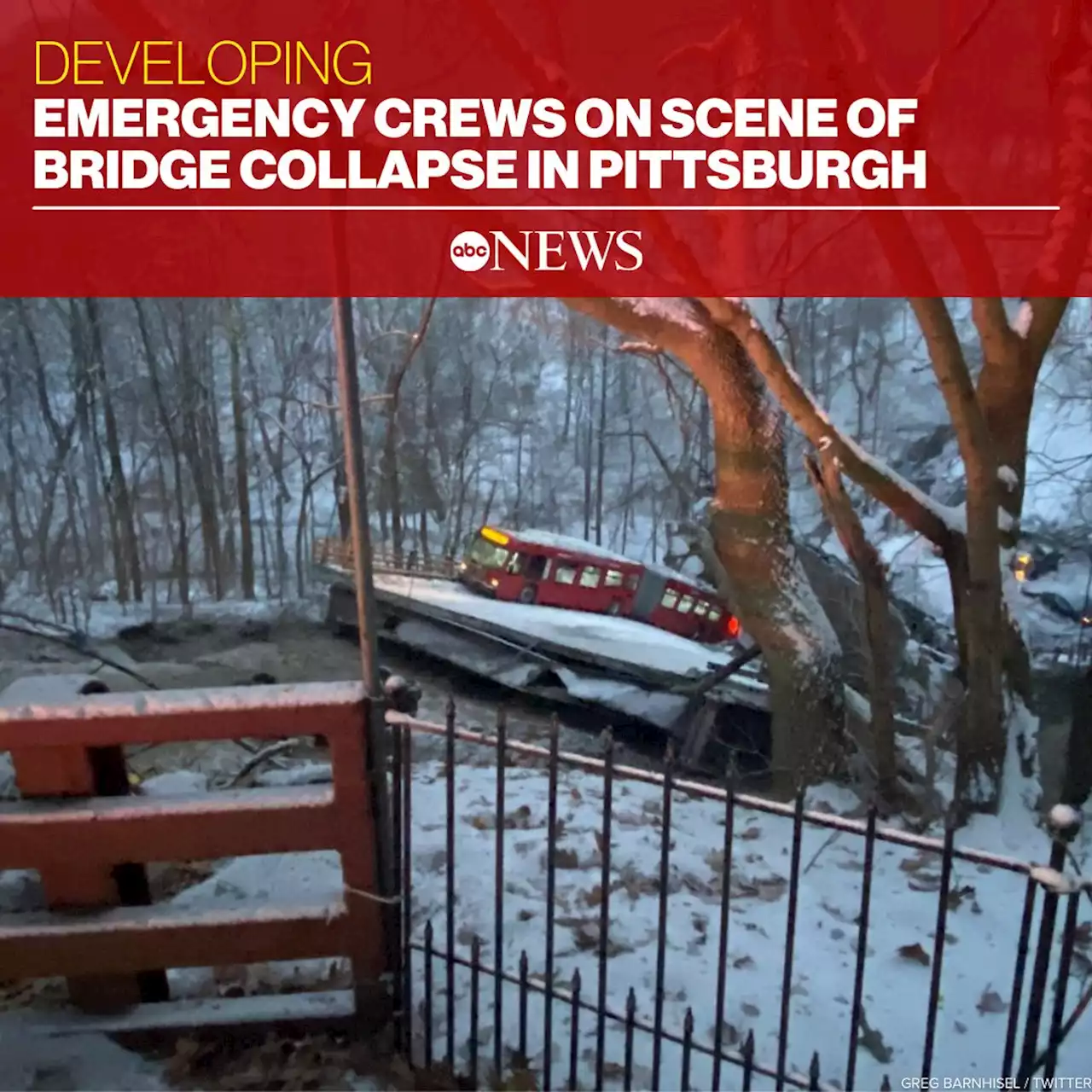 Emergency crews on scene of bridge collapse in Pittsburgh