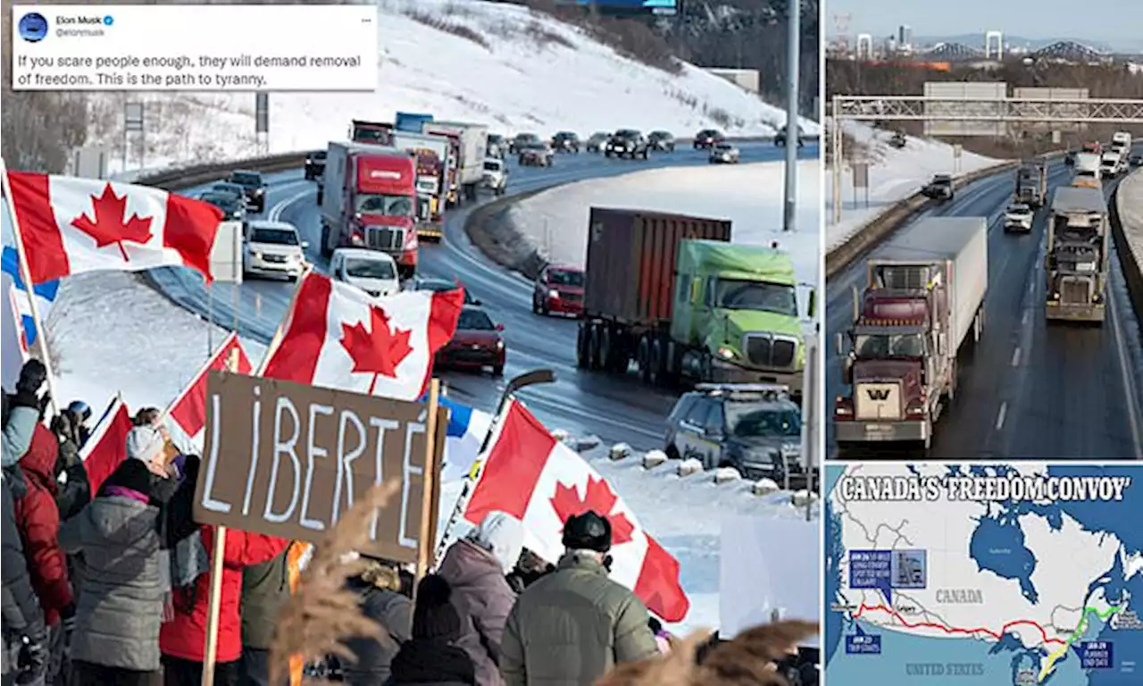 Canada's 'Freedom Convoy' protesting vax mandate stretches for 45 mi.