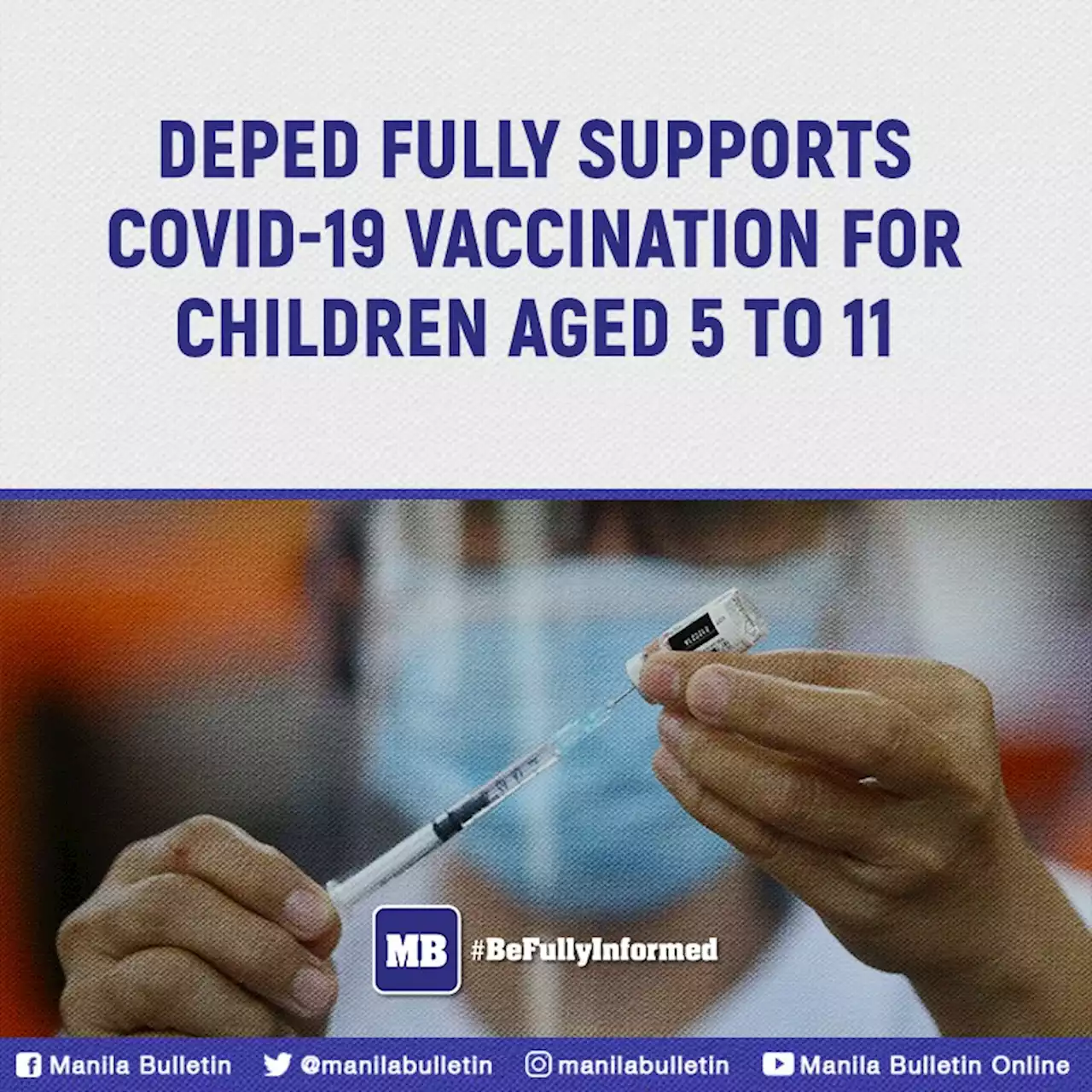 DepEd fully supports COVID-19 vaccination for children aged 5 to 11