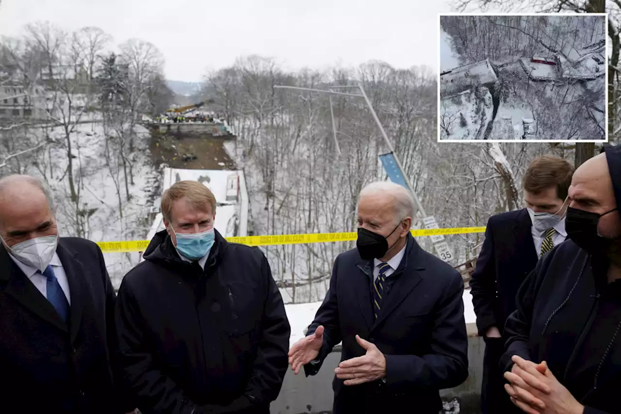 Biden tours site of Pittsburgh bridge collapse, vows to ‘fix them all’