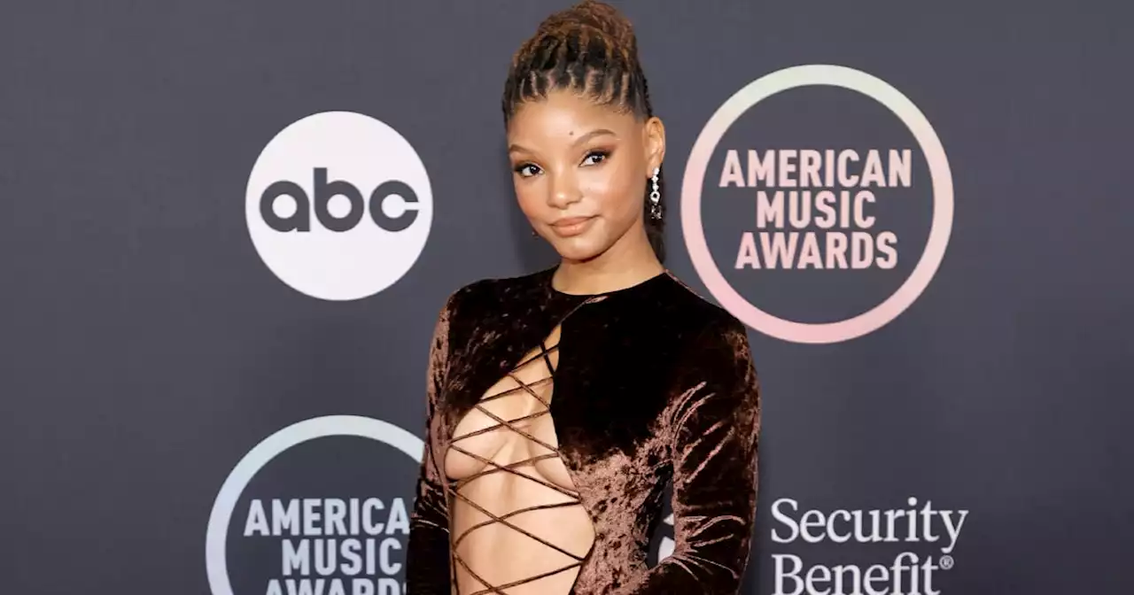 Halle Bailey Channels the Little Mermaid in Strappy Green Bikini