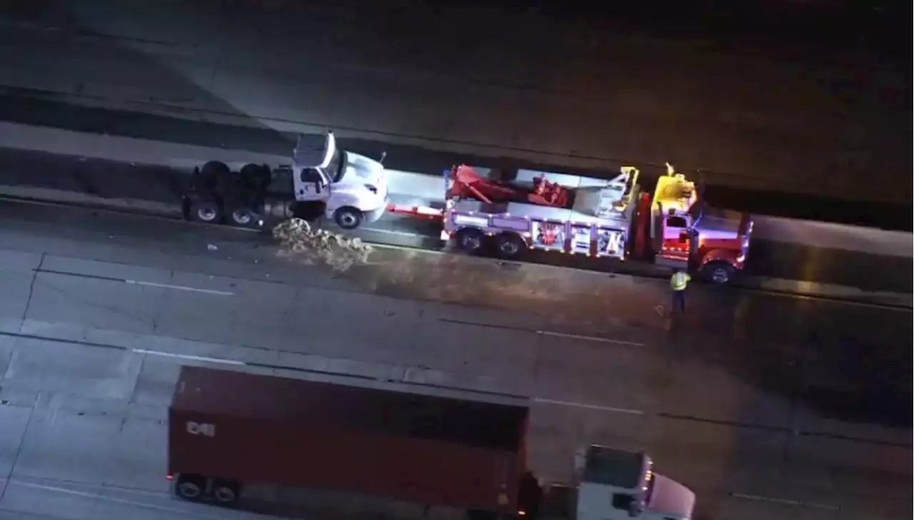 110 Freeway Big Rig Collision Results in 25 Gallons Of Fuel Spillage, Lane Closure