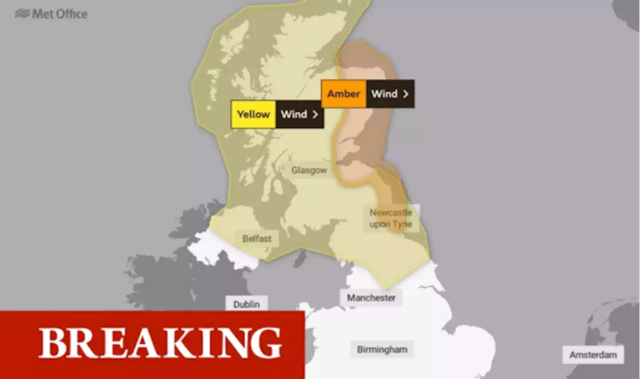 UK weather warning: Travel chaos expected as amber alert issued for ‘very strong’ gales