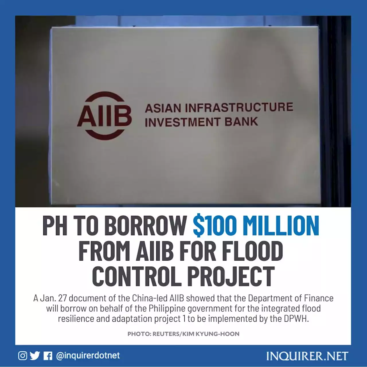 PH to borrow $100 million from AIIB for flood control project