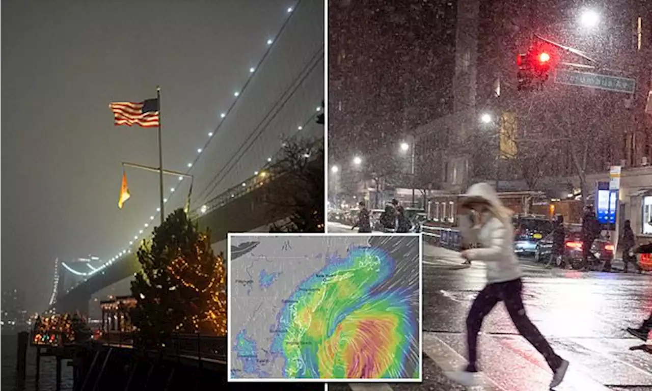 Snow arrives to NYC as part of potential 'bomb cyclone' on East Coast