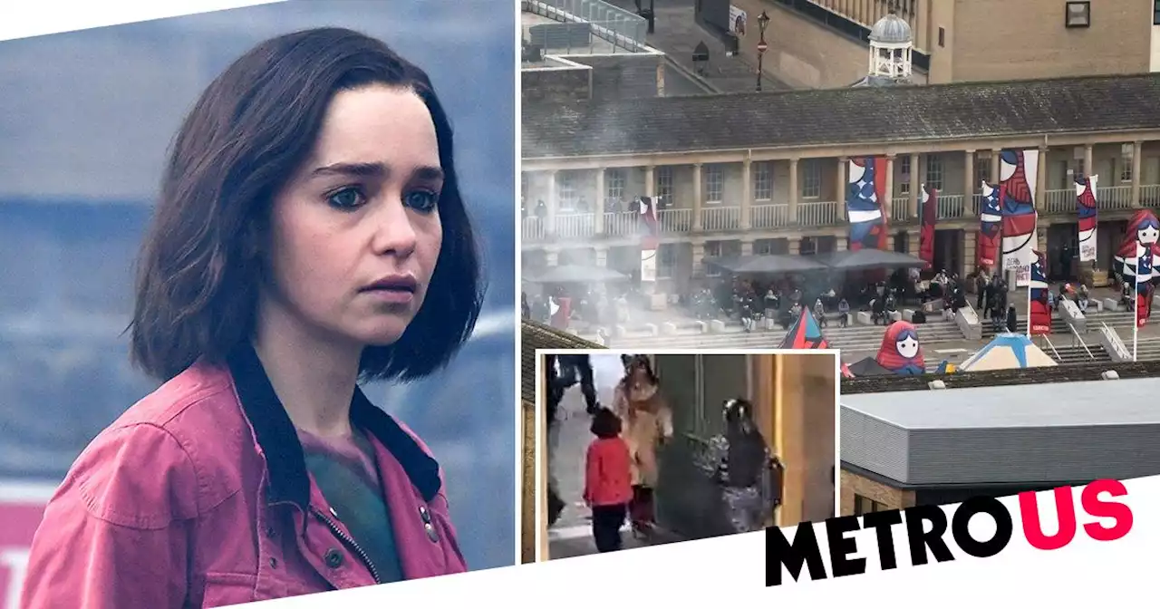 Secret Invasion star Emilia Clarke films smoky ‘explosion’ scene on set