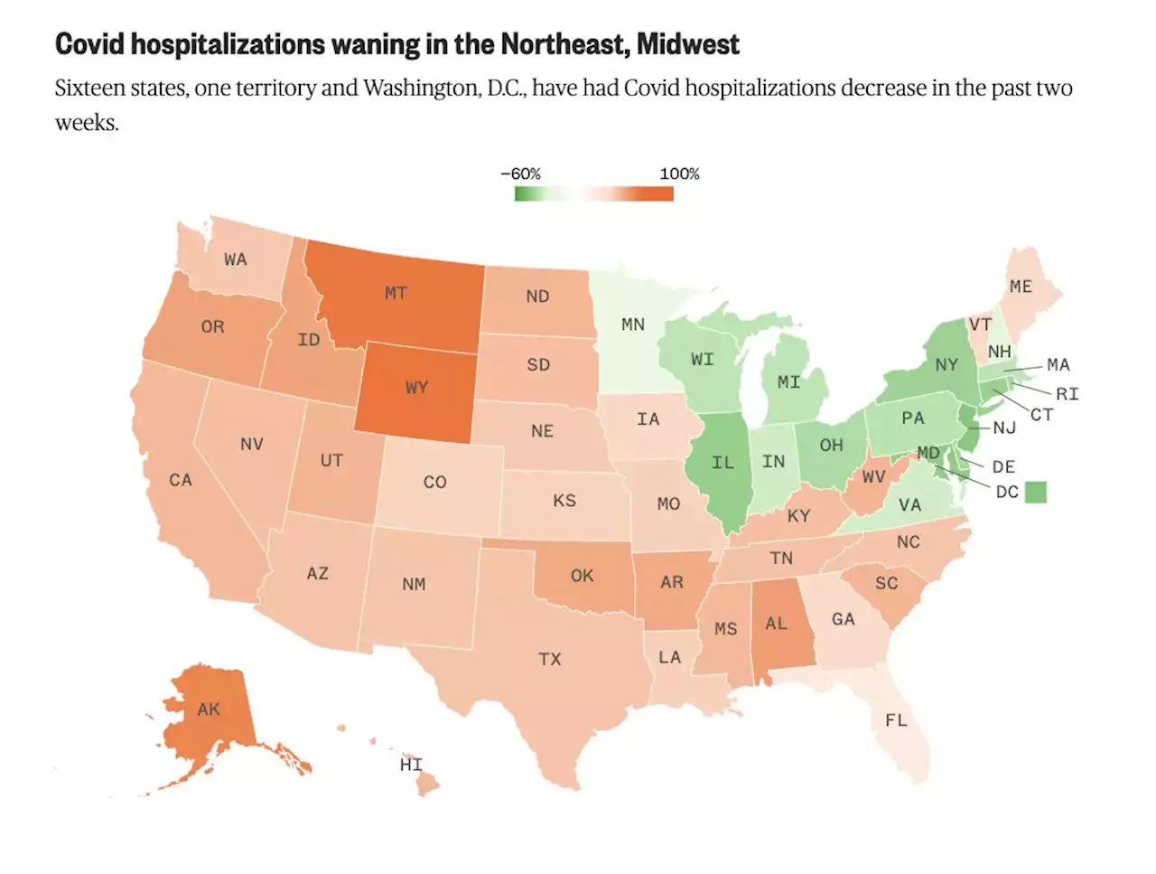 Maps: See omicron’s decline in the Northeast