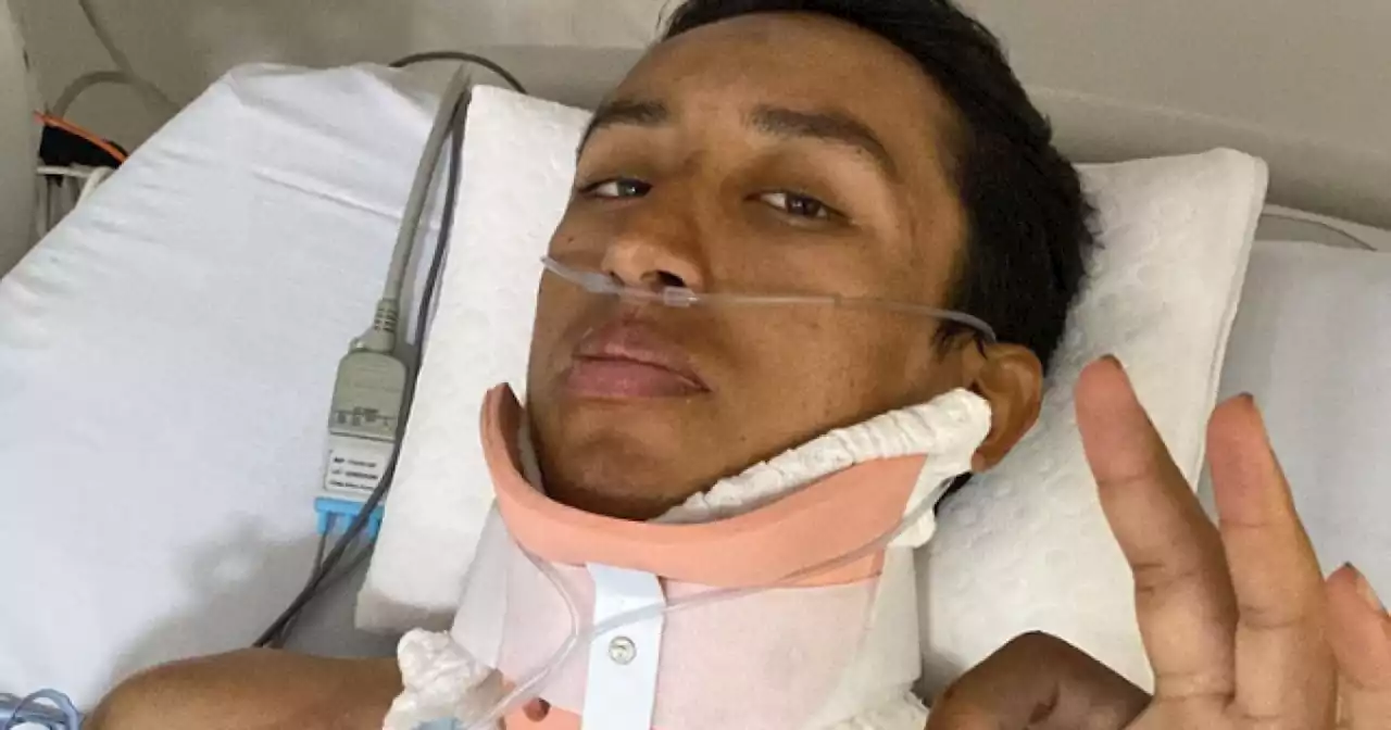 La primera imagen de Egan Bernal, luego del duro accidente que sufrió entrenando