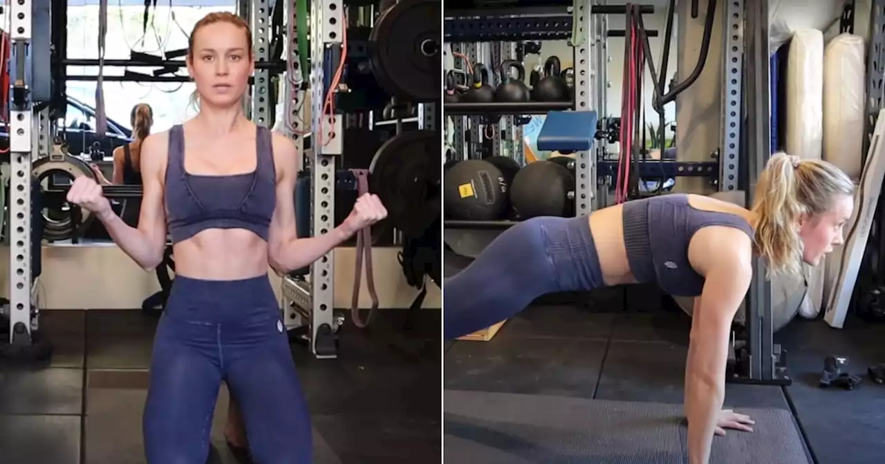 Brie Larson's Warmup Is a Workout in Its Own Right