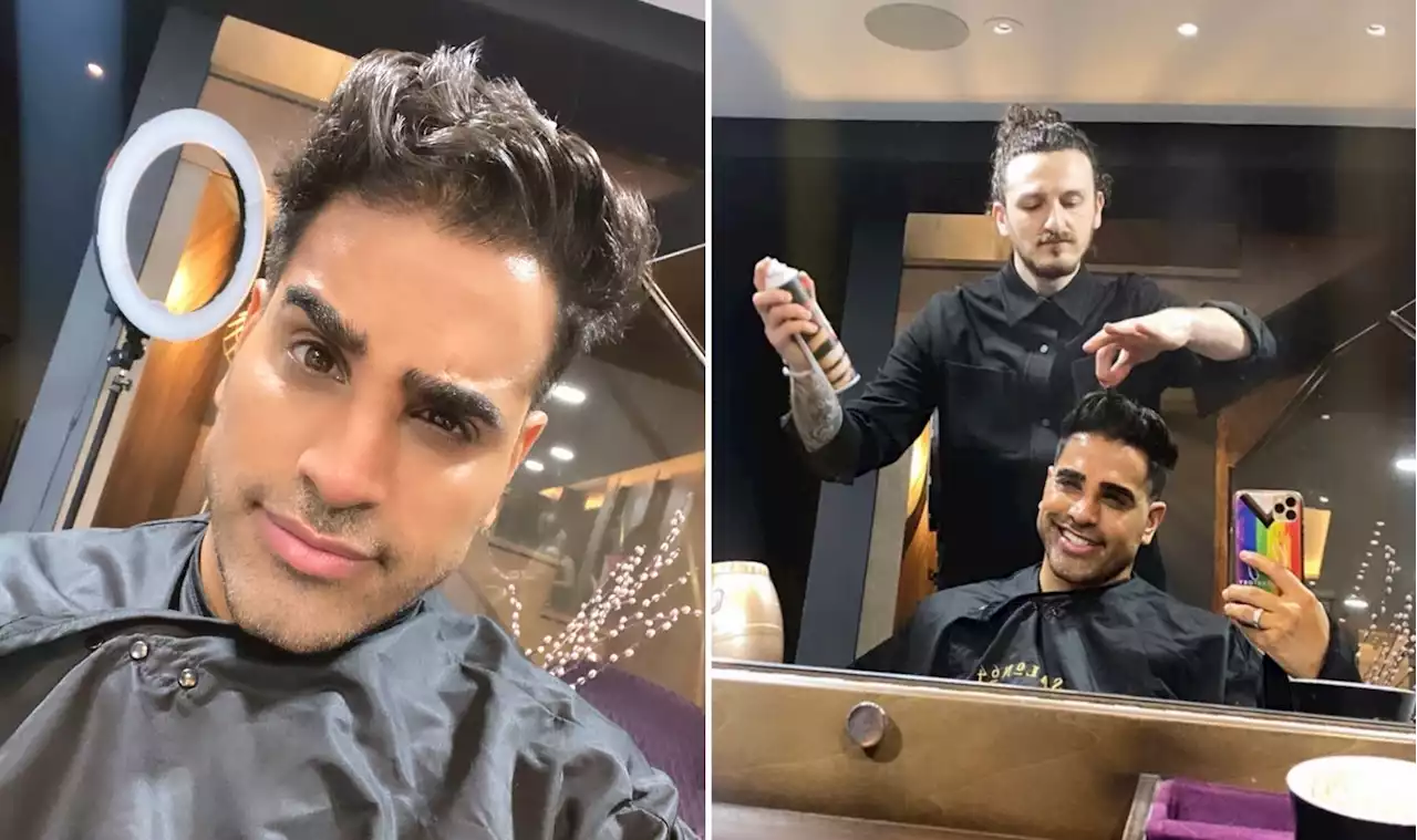 Dr Ranj Singh reveals stylish new hairdo as he pays visit to top celeb salon