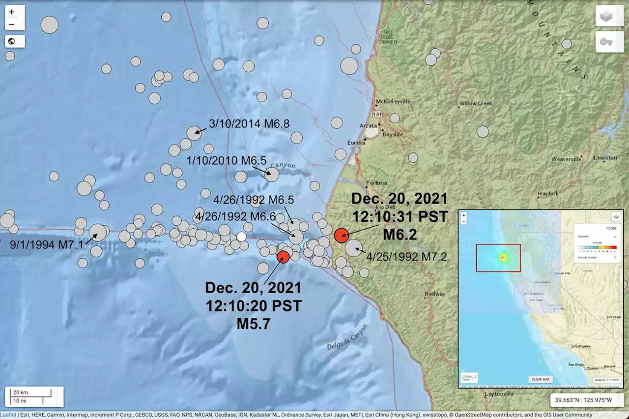 The M6.2 Petrolia Earthquake on December 20, 2021, Was Really Two Earthquakes | U.S. Geological Survey