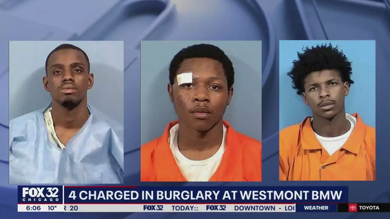 3 men, juvenile charged in burglary at Westmont car dealership