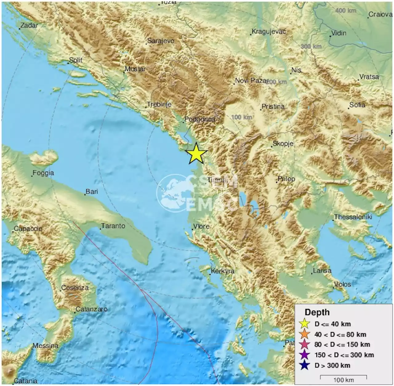 Earthquake, Magnitude 3.0 - ALBANIA - 2022 January 02, 23:36:43 UTC