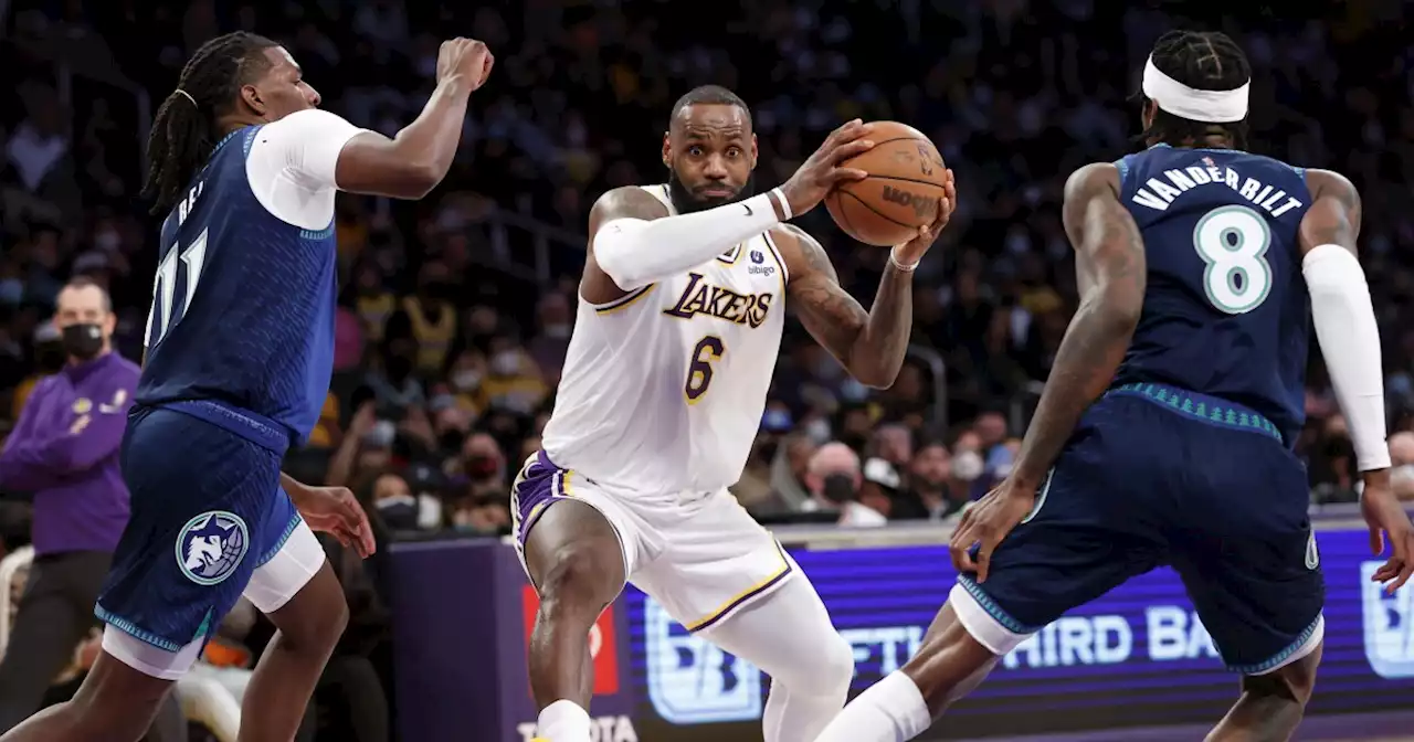 LeBron James foils Naz Reid late and powers Lakers to win over Timberwolves