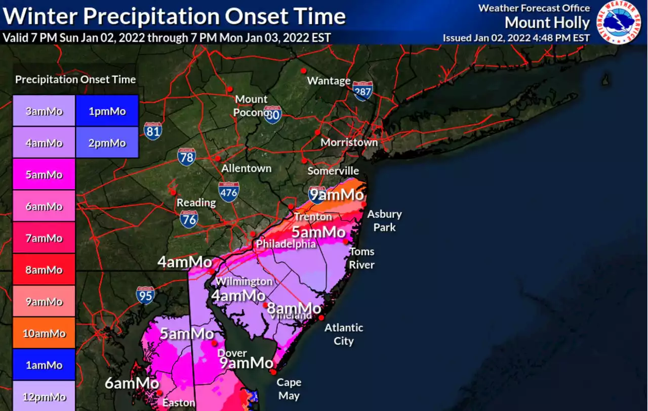 When will snow start falling in N.J.? How will it affect the morning commute?