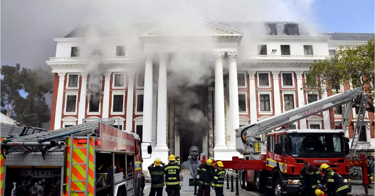 South African police charge man with arson over damaging blaze at parliament