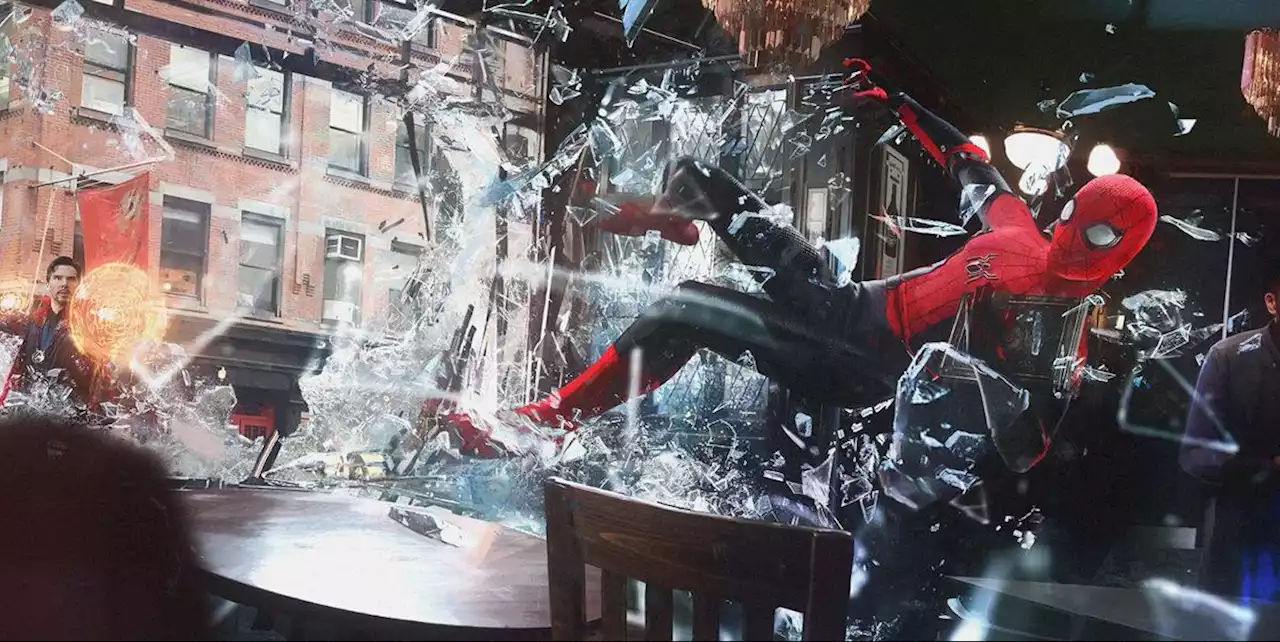 Doctor Strange Smashes Spider-Man Through A Window in No Way Home Concept Art