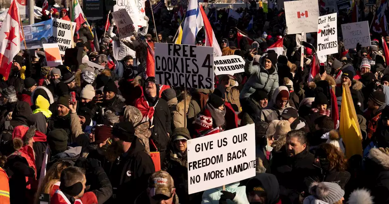 Thousands gather in Canada’s capital to protest COVID mandates, drawing rebukes from many