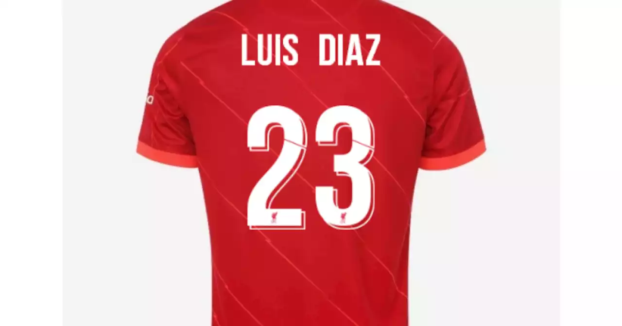 Casi medio salario mínimo: el precio de la camiseta de Luis Díaz en Liverpool